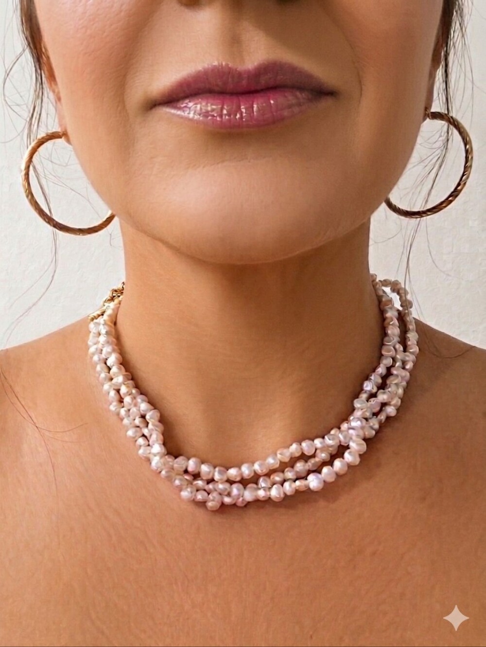Witchery Multi-Strand Pink Pearl Necklace